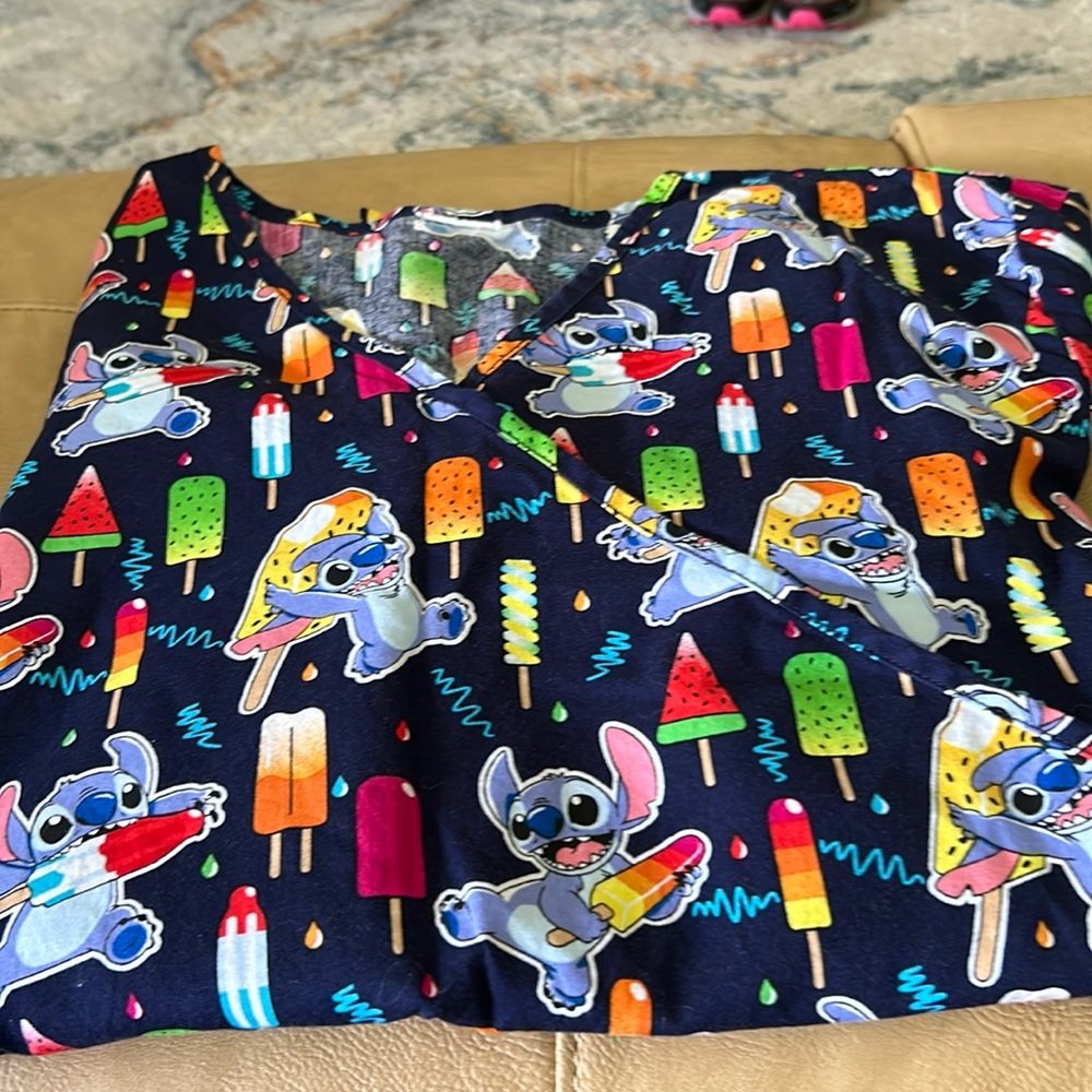 COPY - Disney’s adorable, mischievous stitch along with cool pops V-neck cotton